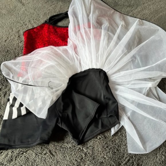 Weissman Red Sequin Jazz Tap Lyrical Dance Costume Girls Size MC - Picture 5 of 13